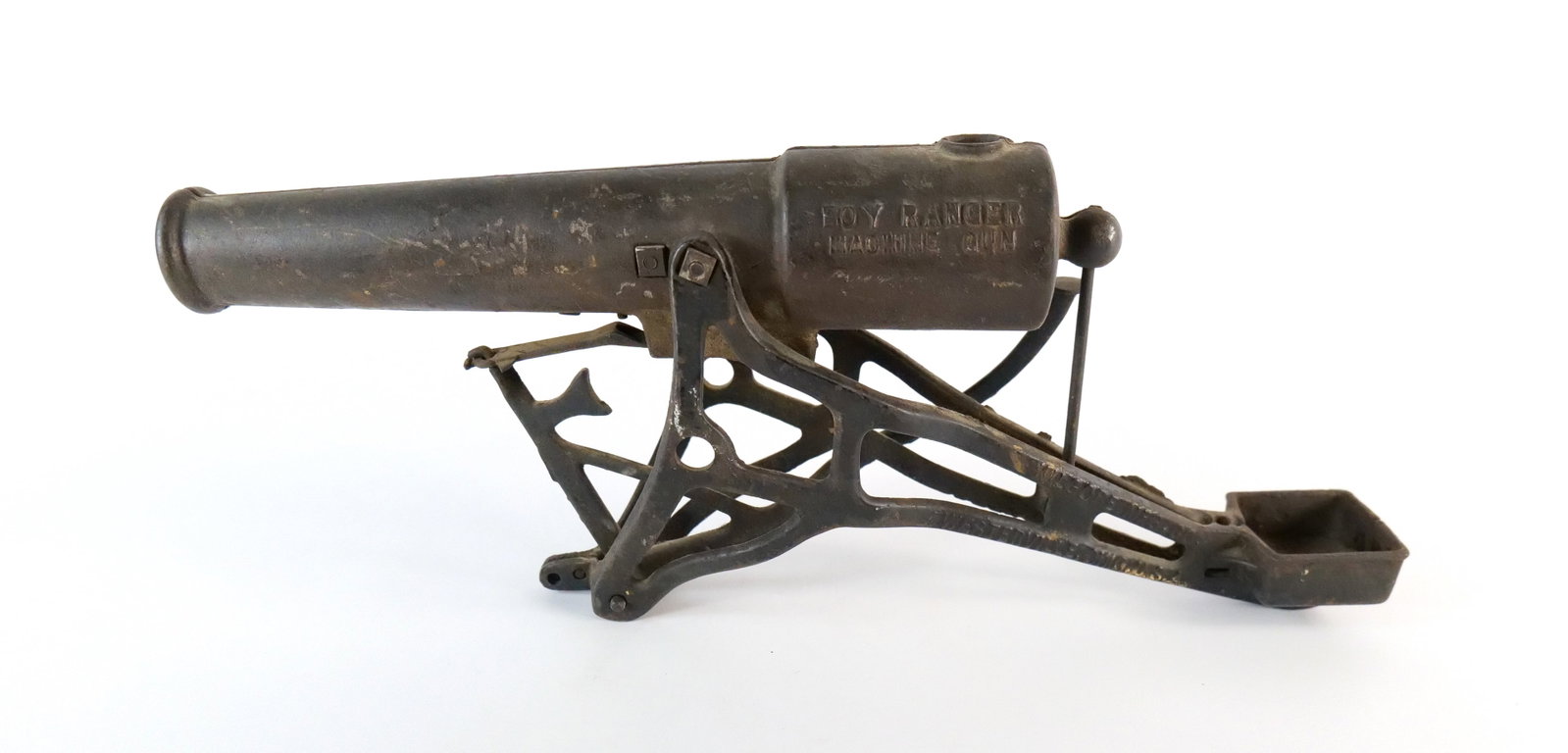 Kilgore Cast Iron Boy Ranger Machine Gun: Kilgore Cast Iron Boy Ranger Machine Gun. Made in Westerville Ohio. Measures 8" tall x 18" long. All invoices must be paid within 24 hours of the sale. We offer multiple shipping options please read t