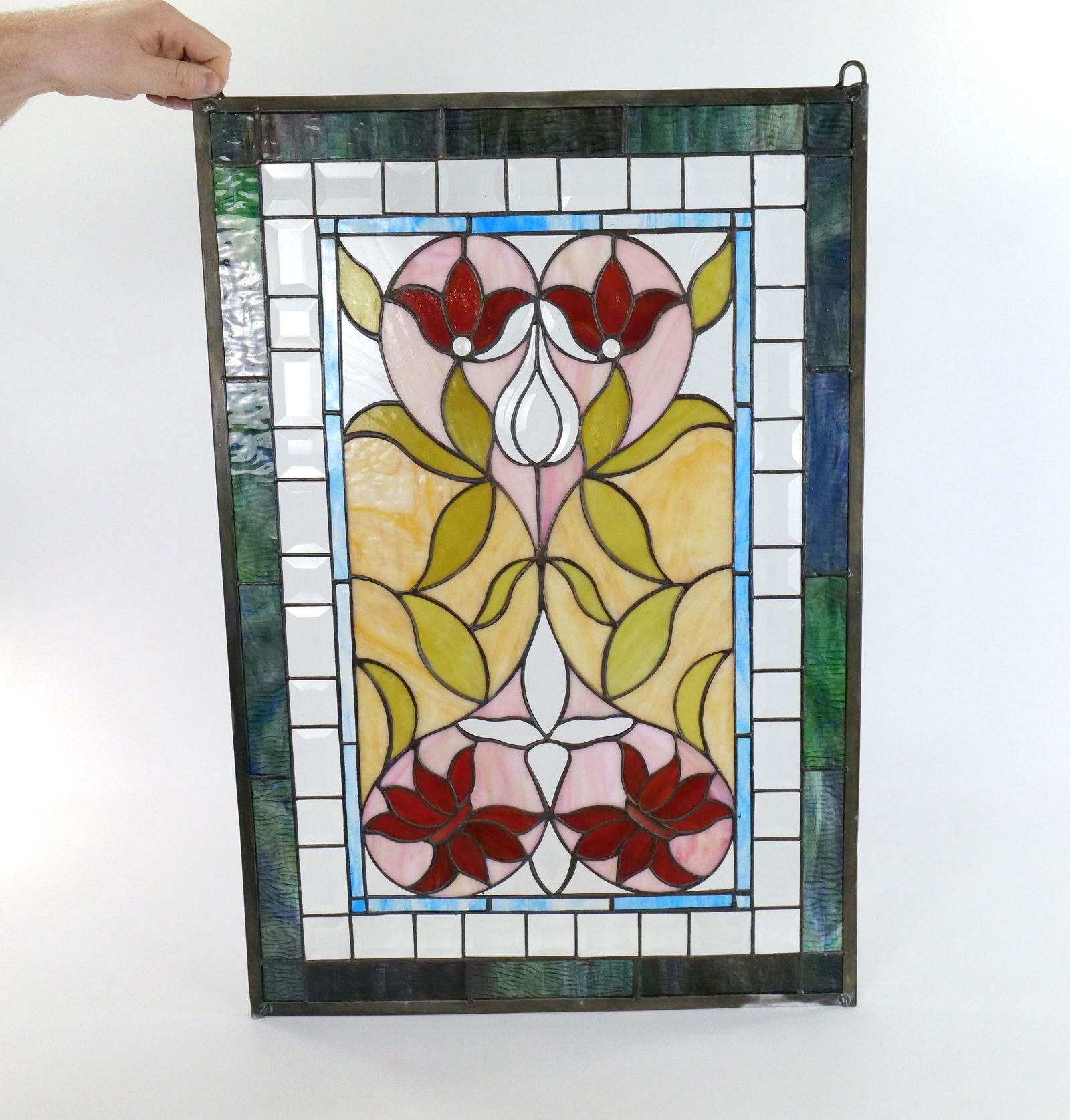 Contemporary Stained Glass and Jeweled Window (1 of 4)