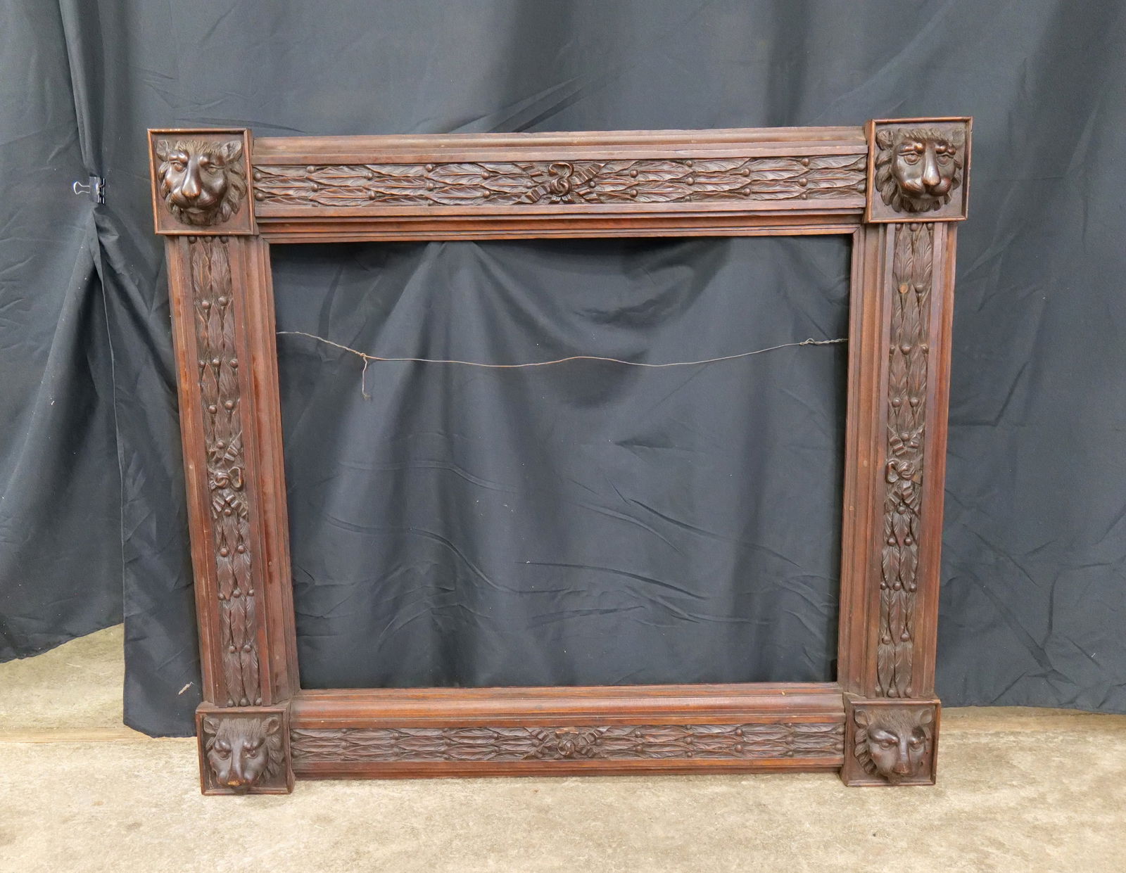 Hand Carved Gothic Revival Mirror/Picture Frame (1 of 7)