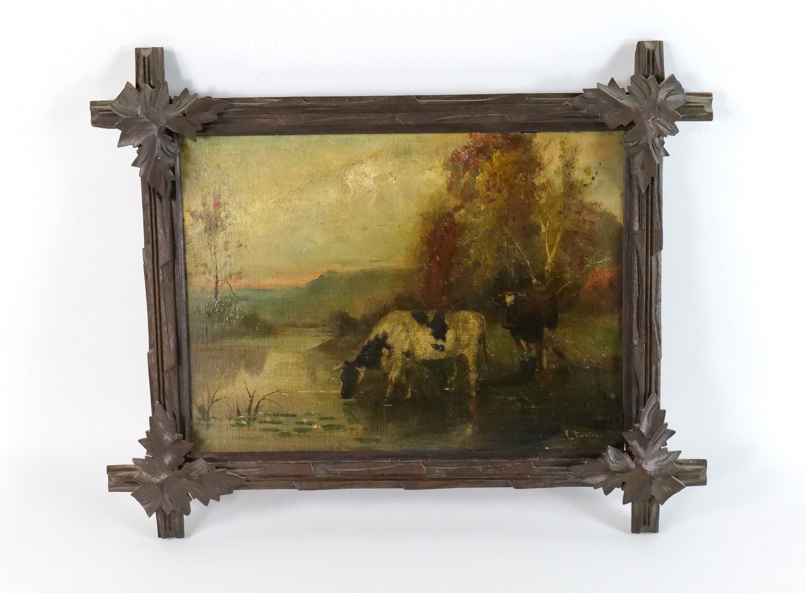 Oil on Canvas - Cows Drinking (1 of 5)