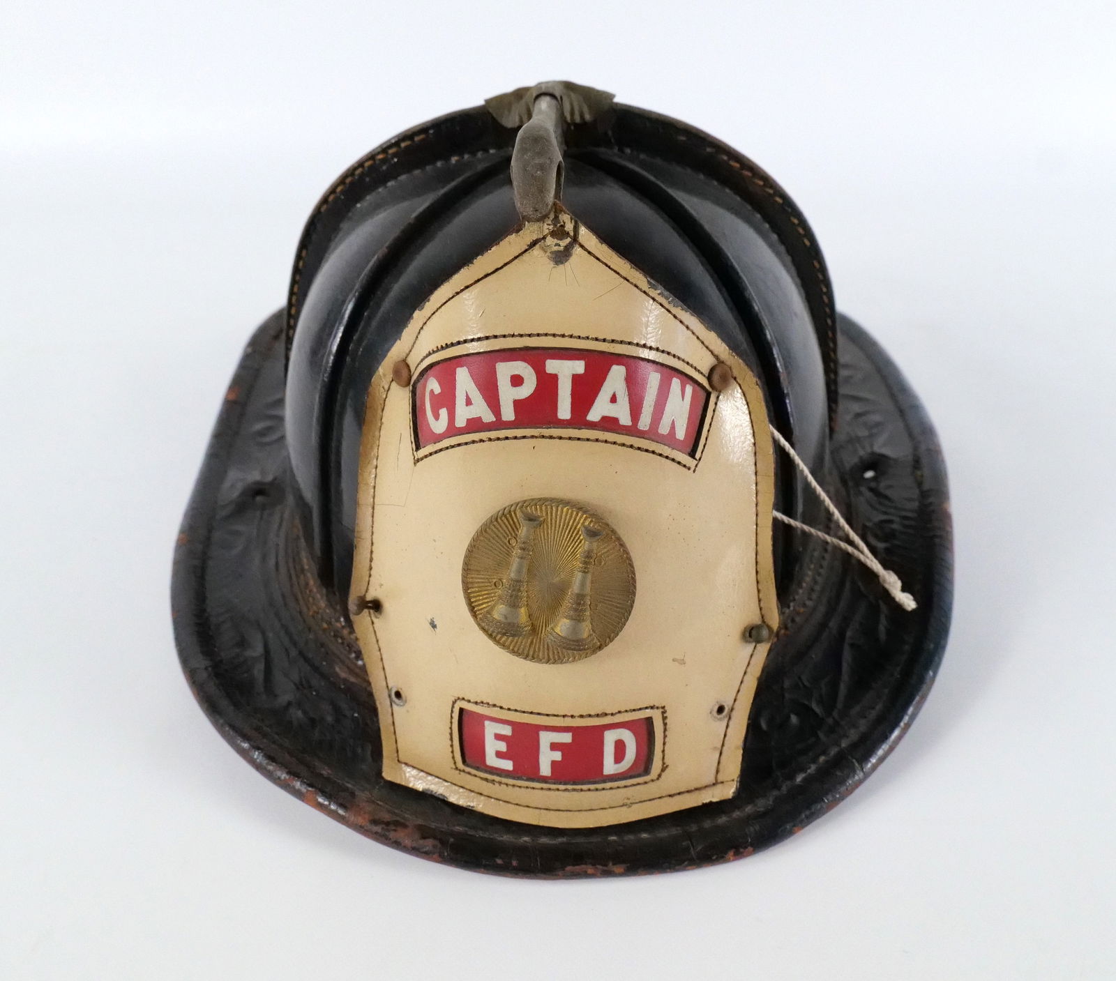 Edison NJ Fireman Captain Leather Hat (1 of 7)