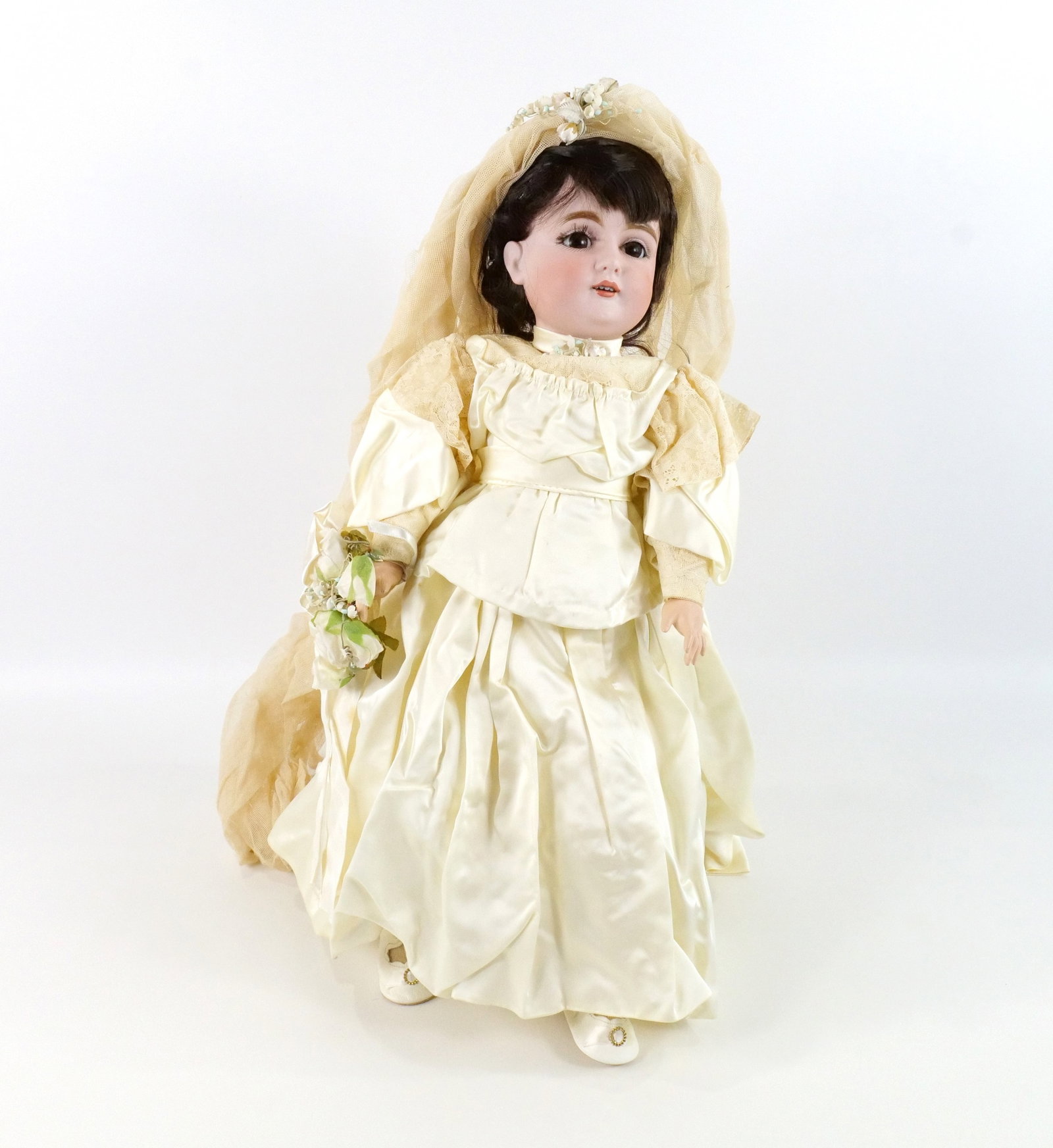 19th Century Porcelain Doll: 19th Century Porcelain Doll. Head Marked - Made in Germany 164. Body is Jointed Composition. Has some discoloration on her face. Measures approx. 25" long. All invoices must be paid within 24 hours of