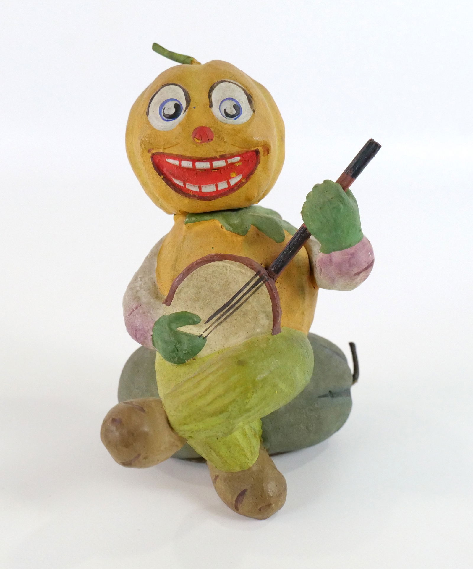 Vintage Paper Mache Pumpkin Man Figurine (1 of 8)
