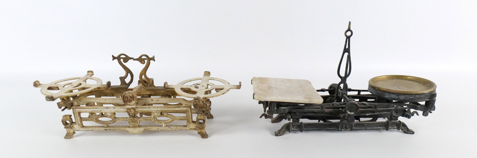 Group Lot of 2 Antique Cast Iron Balance Scales (1 of 13)