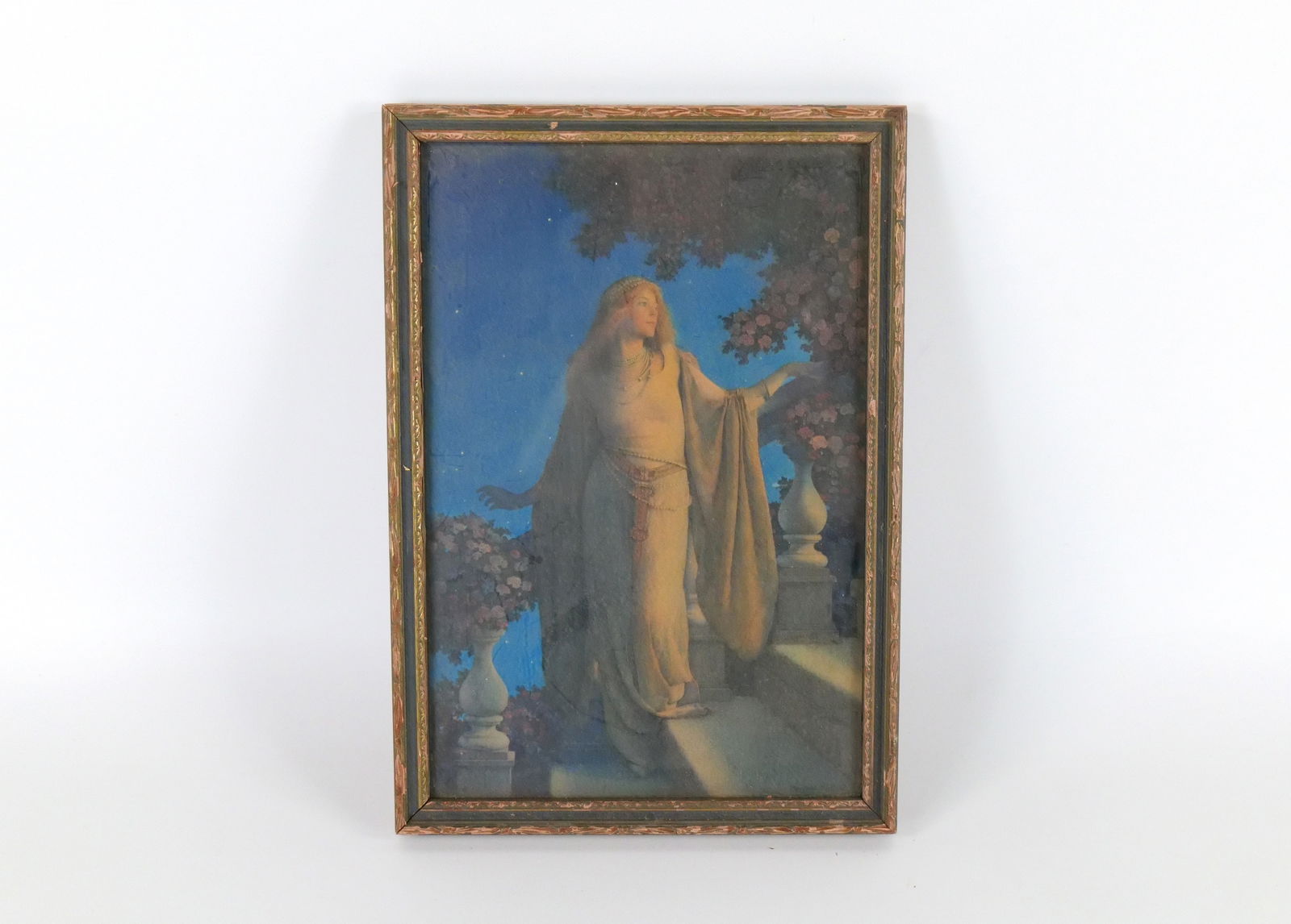 Maxfield Parrish "Enchantment" Print: Maxfield Parrish "Enchantment" Print. Comes with original frame. Measures 10.5" tall x 7.5" wide. All invoices must be paid within 24 hours of the sale. We offer multiple shipping options please read