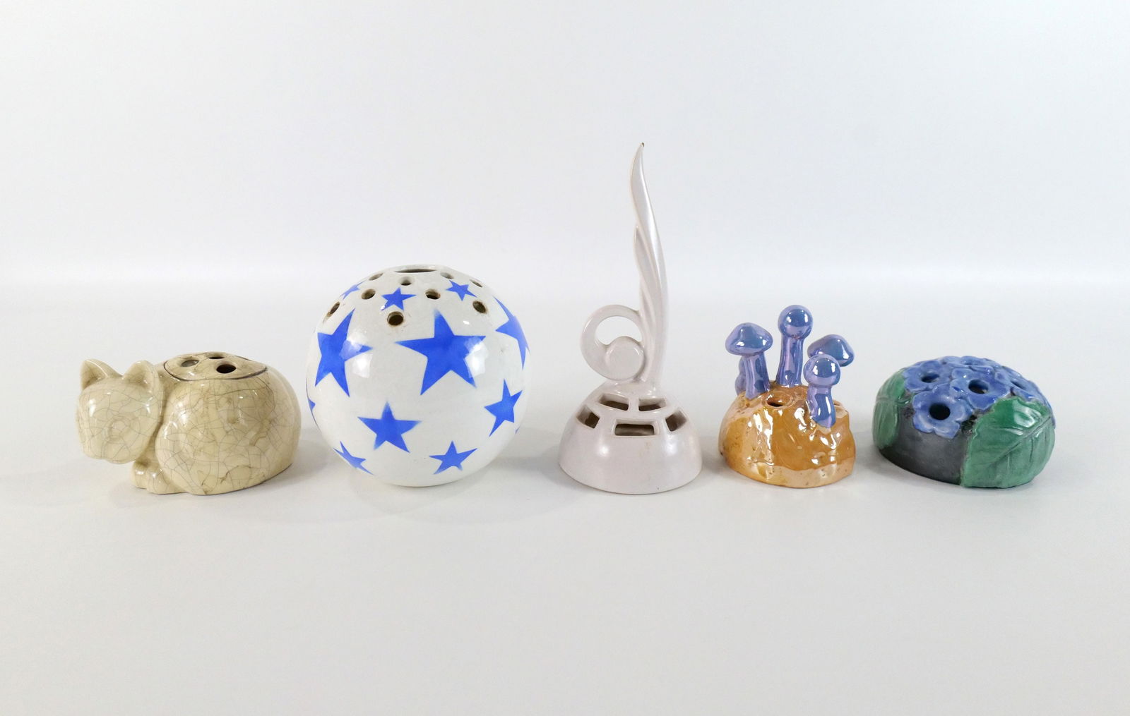 Lot of Porcelain and Ceramic Flower Frogs (1 of 16)