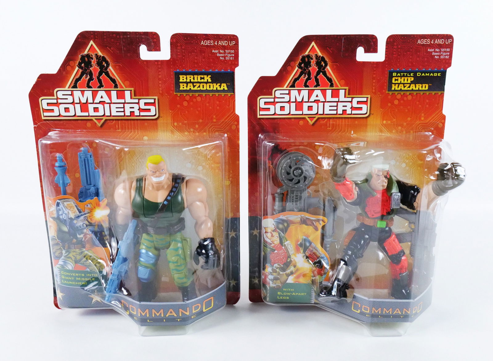 Lot of 2 Small Soldiers Action Figures: Lot of 2 Small Soldiers Action Figures including Brick Bazooka and Battle Damage Chip Hazard. Both new in packages. All invoices must be paid within 24 hours of the sale. We offer multiple shipping op