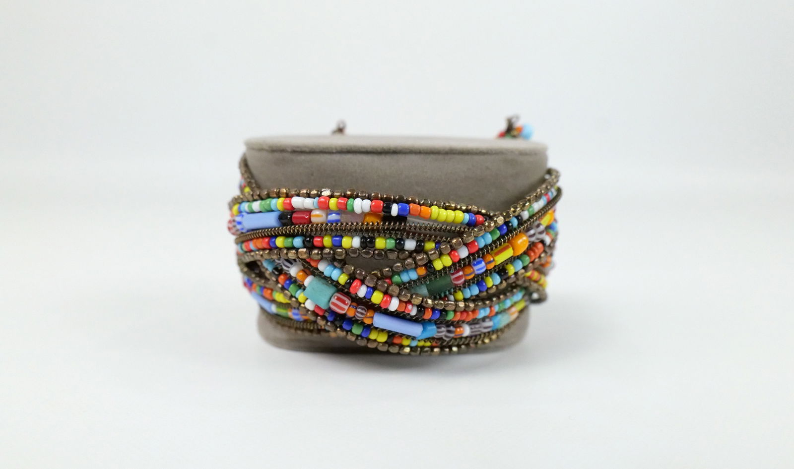 Multicolored Glass Beaded Cuff Bracelet (1 of 6)