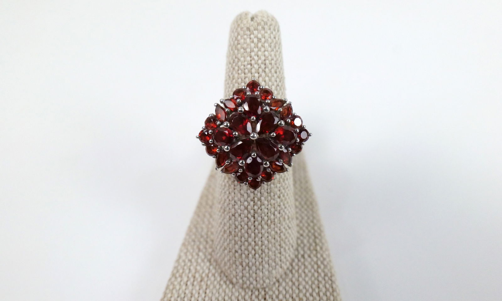 Large Sterling Garnet Cocktail Ring (1 of 6)