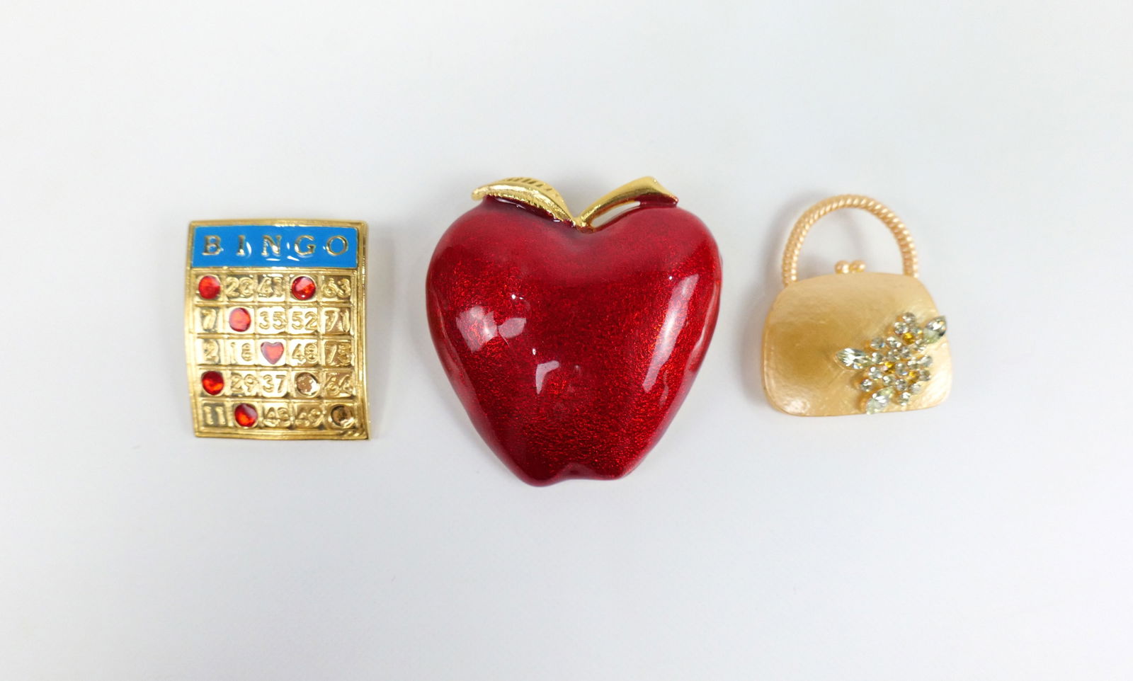Trio of Kitschy Gold Tone Brooches (1 of 16)