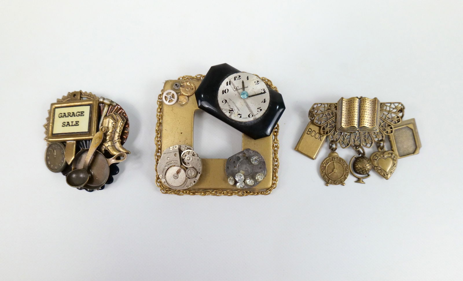 3 c1990s Brass and Gold Tone Brooches (1 of 15)