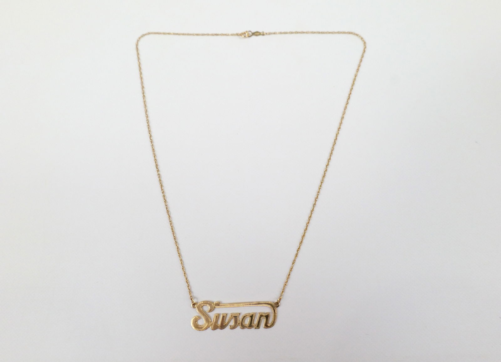 14K "Susan" Name Plate Necklace (1 of 5)