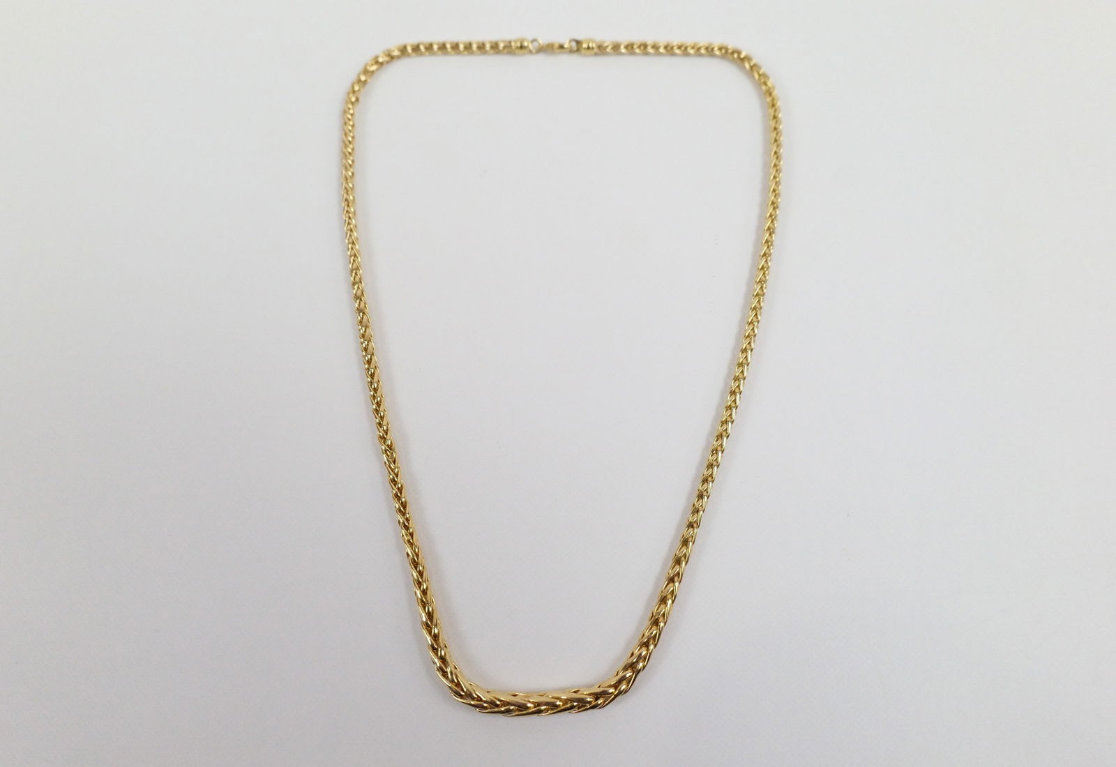 14K Graduated Wheat Link Necklace (1 of 4)