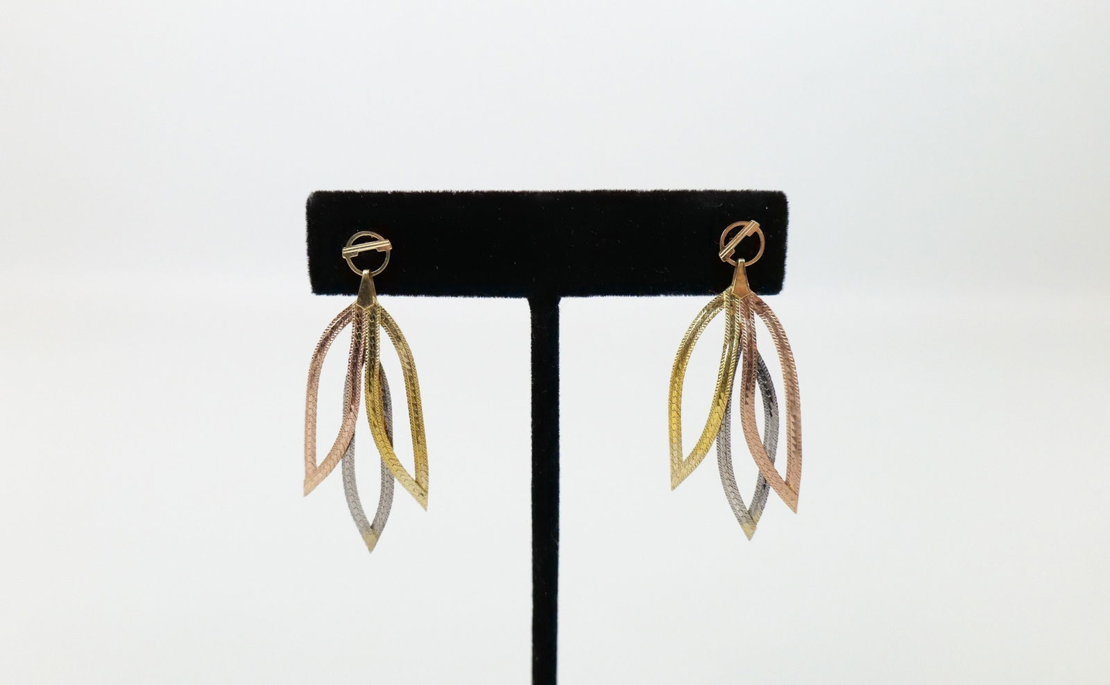 Vintage Tri Color Fluid Chain Earrings (1 of 5)