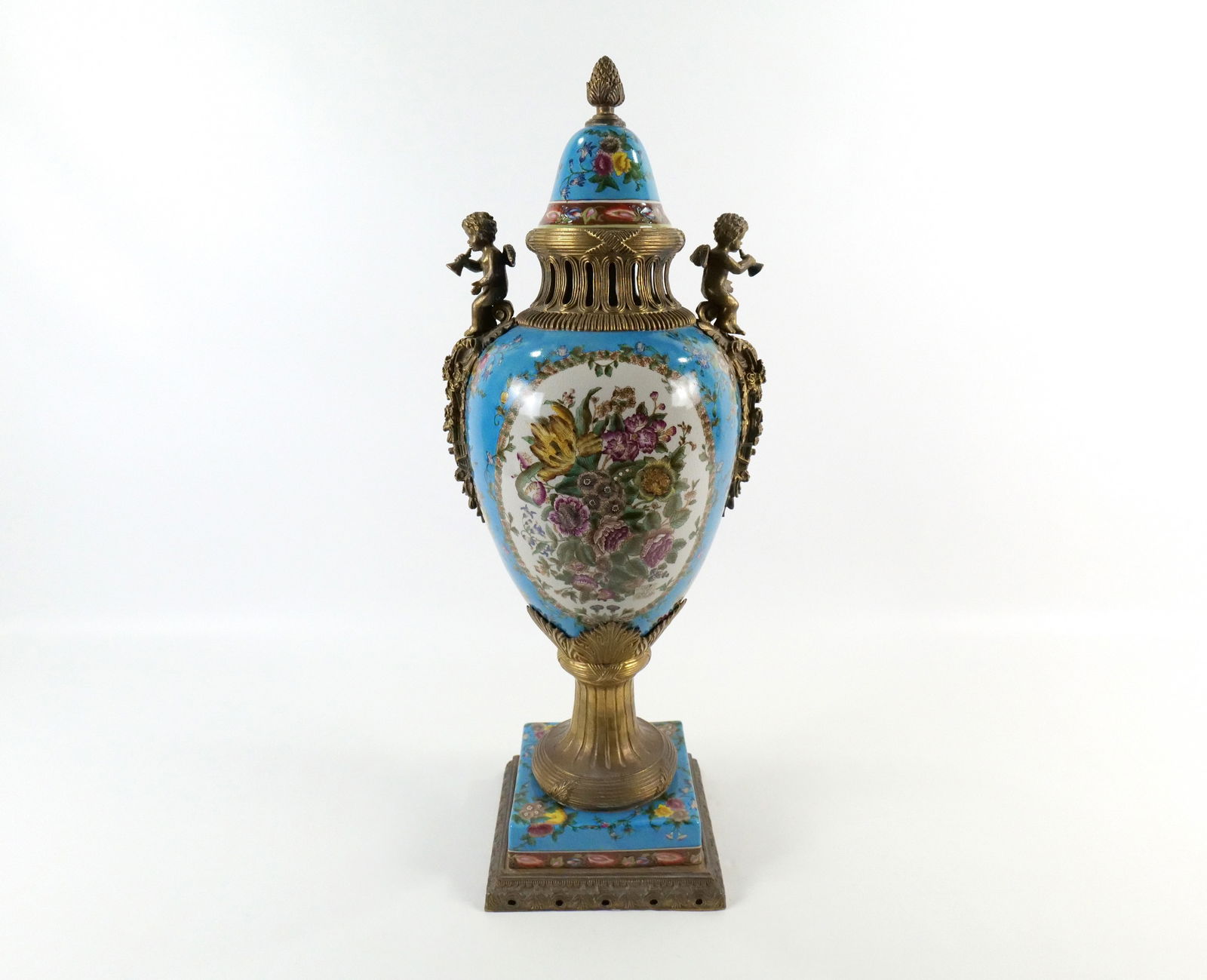 Porcelain Bronze and Mixed Metal Decorative Urn (1 of 12)