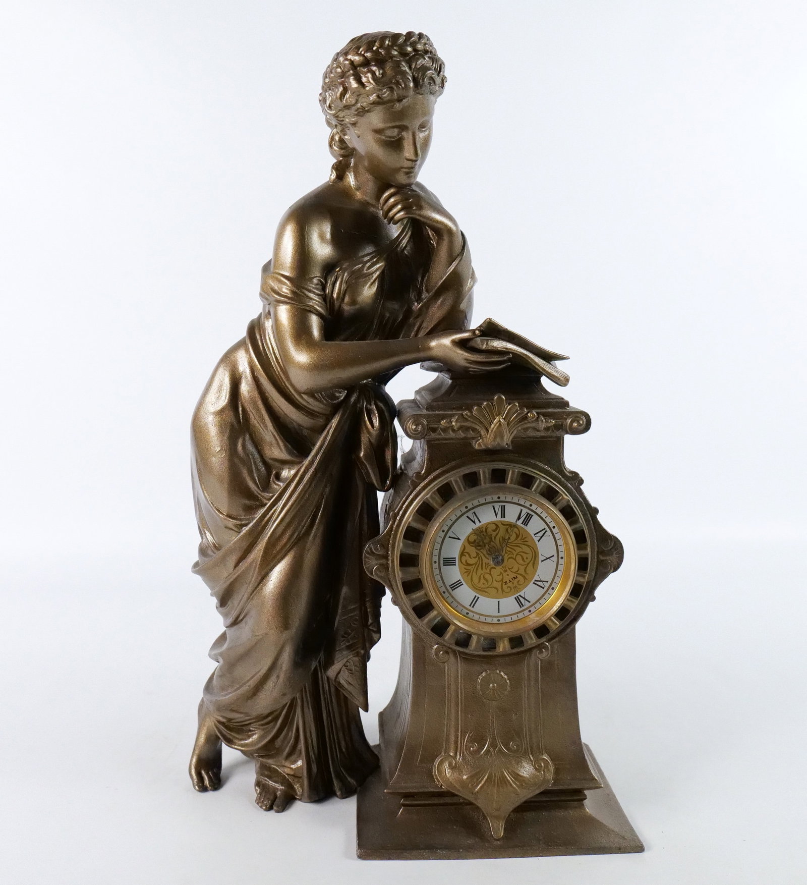 Eastlake Victorian Style Mixed Metal Mantle Clock (1 of 10)