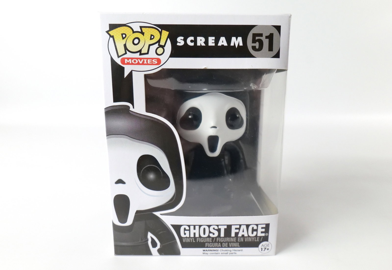 Funko Pop! Scream Ghostface #51: Funko Pop! Scream - Ghostface #51. Minor scuffing on box. Comes with a Hard Stack. New in Box. All invoices must be paid within 24 hours of the sale. We offer multiple shipping options, please read th