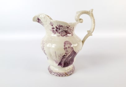 King William Queen Adelaide Pearlware Coronation Pitcher