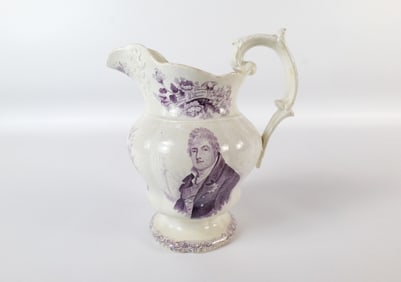 King William Queen Adelaide Pearlware Coronation Pitcher