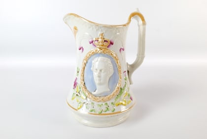 Edward VII and Alexandra Pearlware Wedding Jug