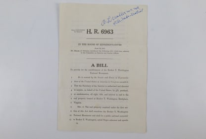 Copy of the Booker T Washington Bill