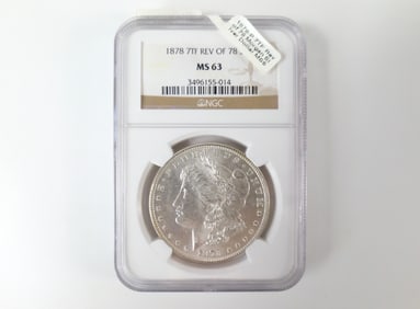 1878 7 Tail Feathers Reverse of 78 Morgan Silver Dollar