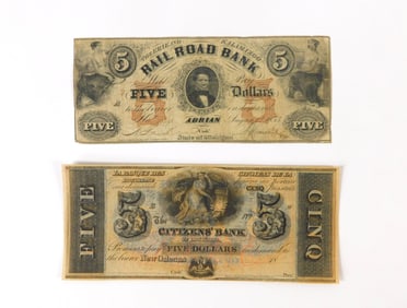 2 Early US Bank Notes