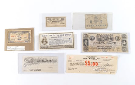 Grouping of US Currency and Stock