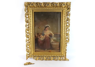 19th Century Oil on Canvas by H.C. Johnson