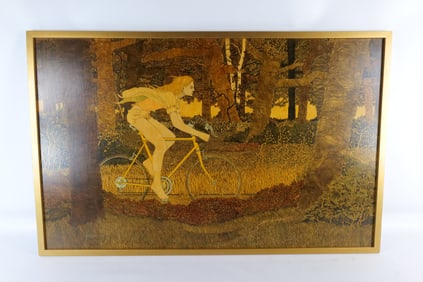 Original Brush and Pen on Birch Plywood by Peter Coes