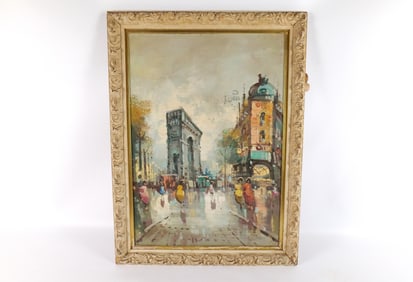 Oil on Board - French Street Scene