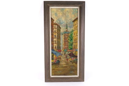 Oil on Board - French Street Scene