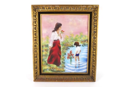 Hand Painted Enamel Portrait