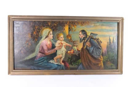 Oil on Canvas - Mary, Joseph and Baby Jesus