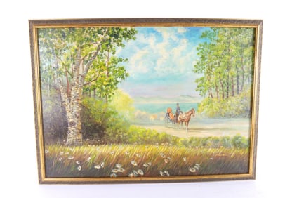 Oil on Canvas - Horse Drawn Carriage