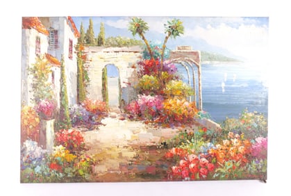 Oil on Canvas -Coastal Island Scene