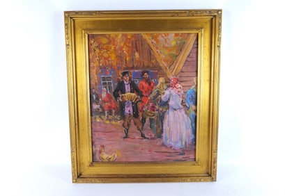 Oil on Canvas - Early European Street Scene