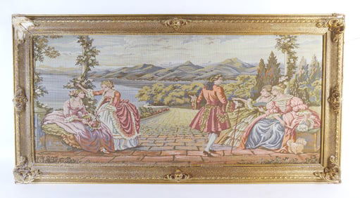 Framed Tapestry - French Courting Scene