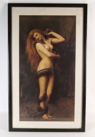 Framed Print - Nude Woman with Snake