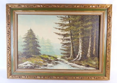 Oil on Canvas - Forest with a Stream