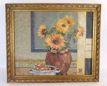 Oil on Canvas - Still Life of Flowers