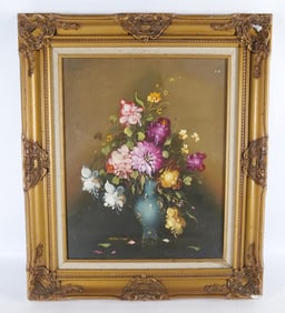 Oil on Canvas - Still Life of Flowers