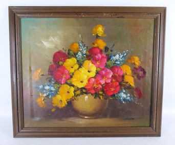 Oil on Canvas - Still Life of Flowers