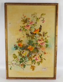 Oil on Canvas - Asian Bird Scene