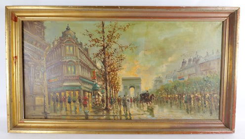 Oil on Canvas - French Street Scene