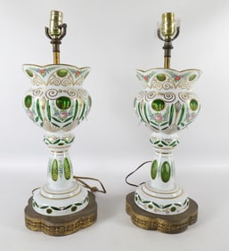 Pair of Italian Venetian Luster Table Lamps
