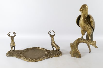 Lot of 2 Decorative Brass Items