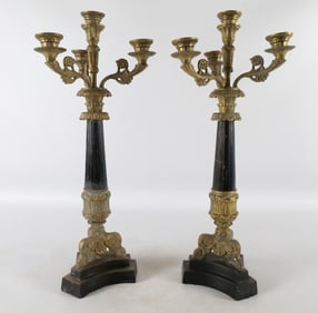 Pair of Mixed Metal Candelabras