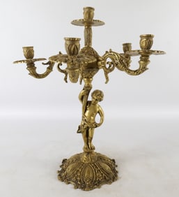 Brass Italian Figural Candelabra