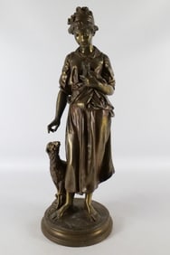 Bronze Statue - Woman with Sheep